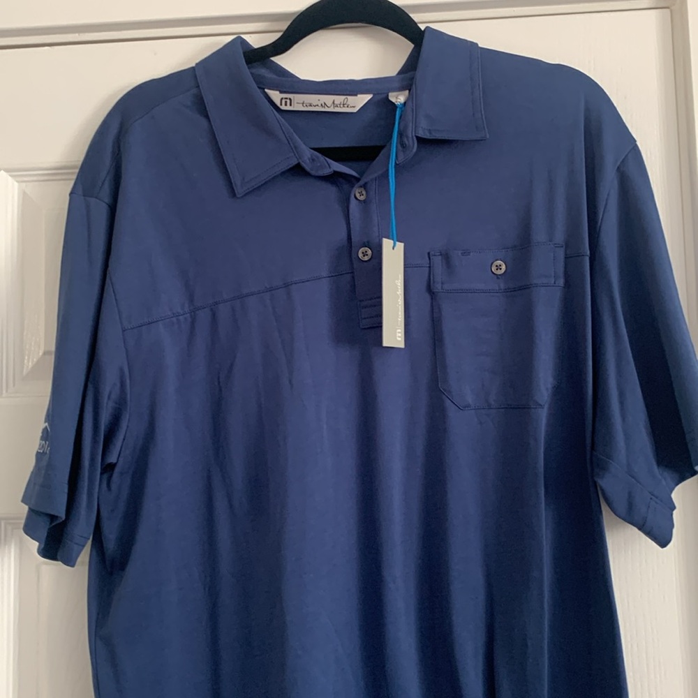 NWT Travis Mathew Mens Shirt XL Blue Golf Polo - Short Sleeve